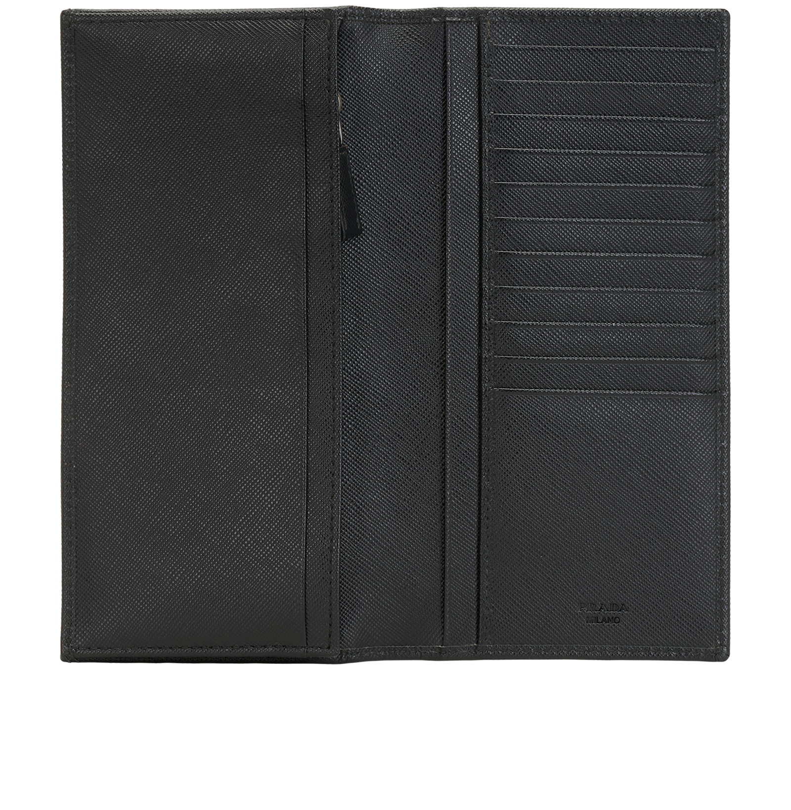 Prada Logo Bi-Fold Long Wallet, &pound;130, Accessories, Black, Leather, Other view